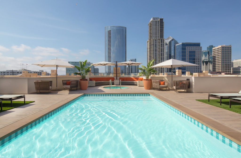Pool at Harborview Apartments in Downtown San Diego