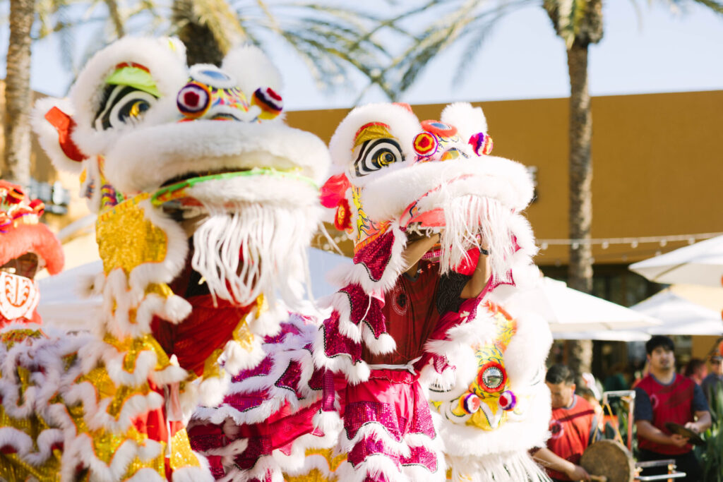 Lunar New Year dragon dance performers